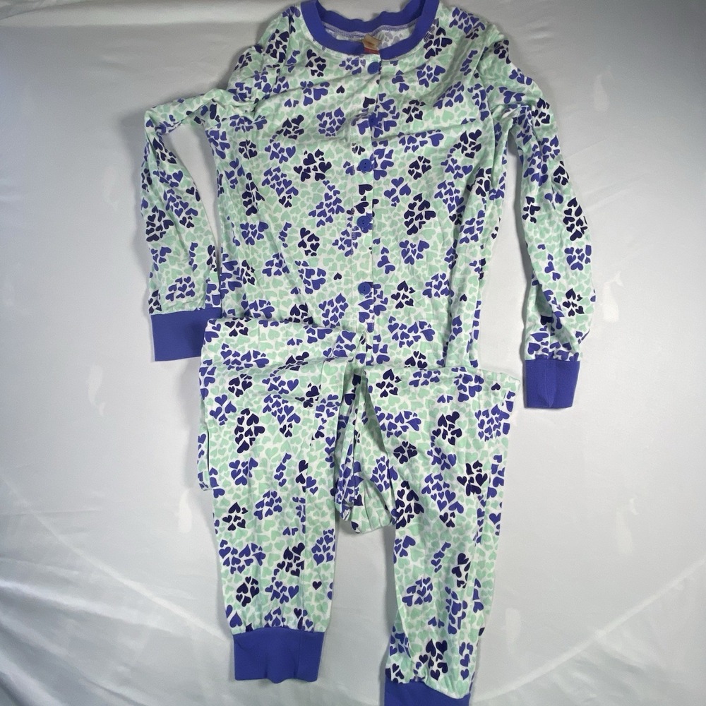 No Boundaries Womens Green &Blue Heart Pajama Union Suit Size Large